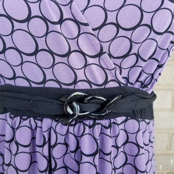 Low V Cross over Purple Blouse Dahlia violet - Picture 16 of 16